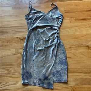 Velvet blue/silver mini dress !!